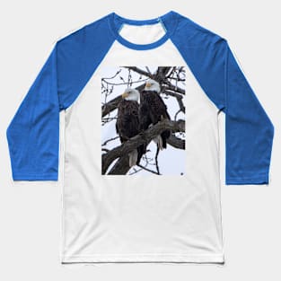 Bald eagles sitting on a branch Baseball T-Shirt